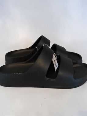 Old Navy Black Double Strap Slide Sandals Women's Size 8 NWT
